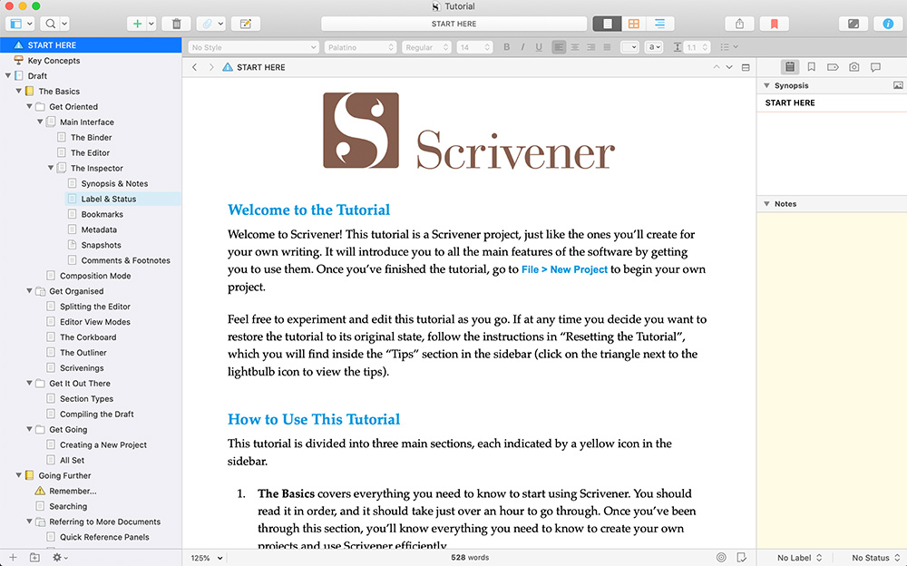 Scrivener screenshot